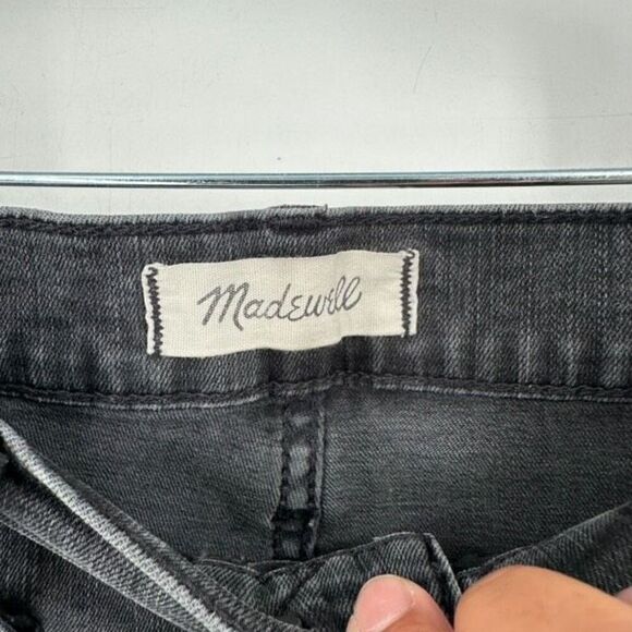 Madewell Cali Demi-Boot Jeans Bellspring Charcoal Black Button Fly Size 26 - Picture 4 of 13